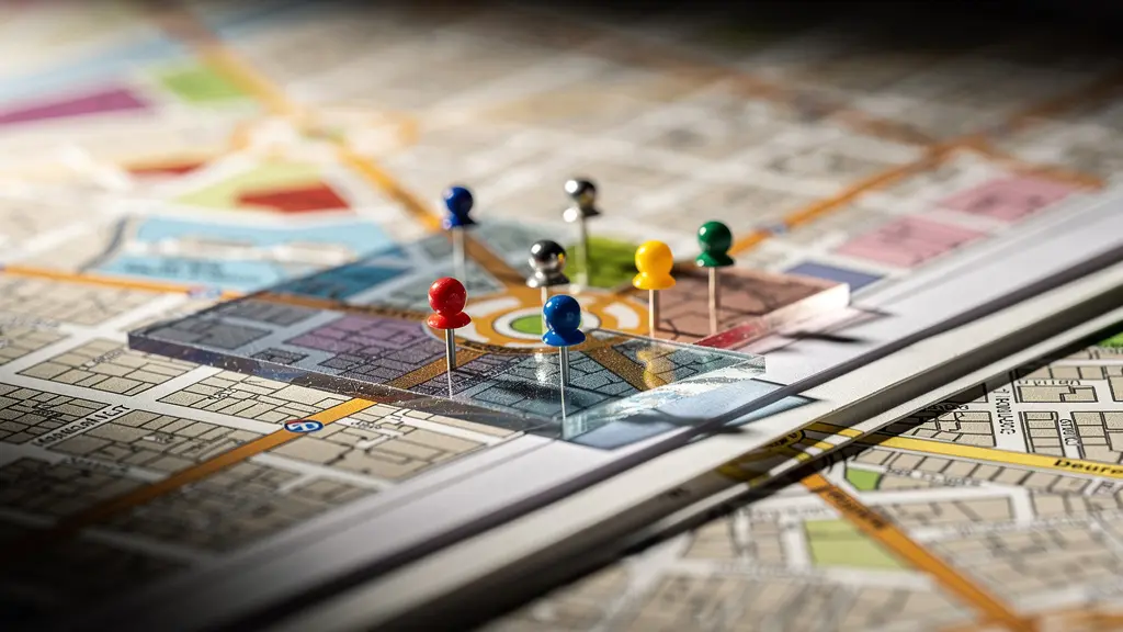 Vue aérienne d'un carrefour commercial stratégique montrant les flux piétons et la dynamique urbaine