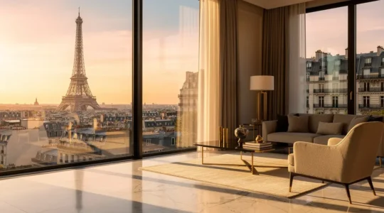 Appartement de luxe à Paris avec vue panoramique sur la Tour Eiffel