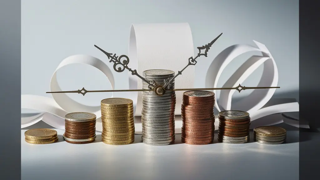 Timeline visuelle avec pièces et documents bancaires disposés chronologiquement