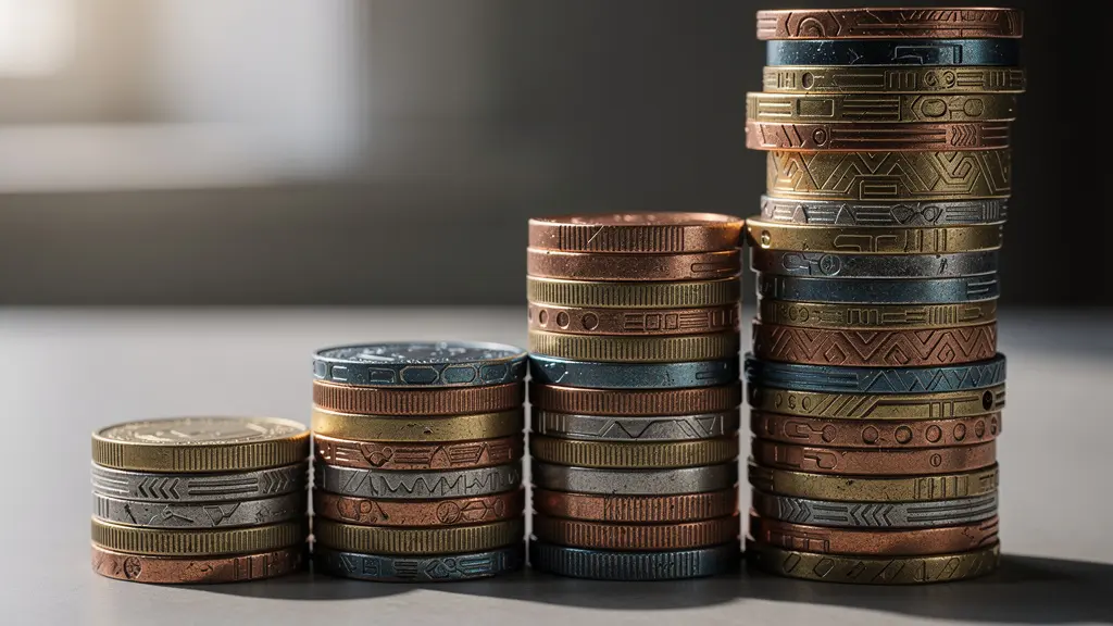 Vue macro de jetons empilés représentant la diversification du risque immobilier