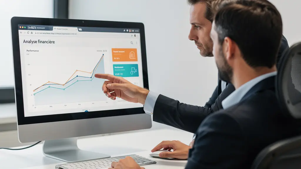 Conseiller financier présentant des données à un client dans un bureau moderne