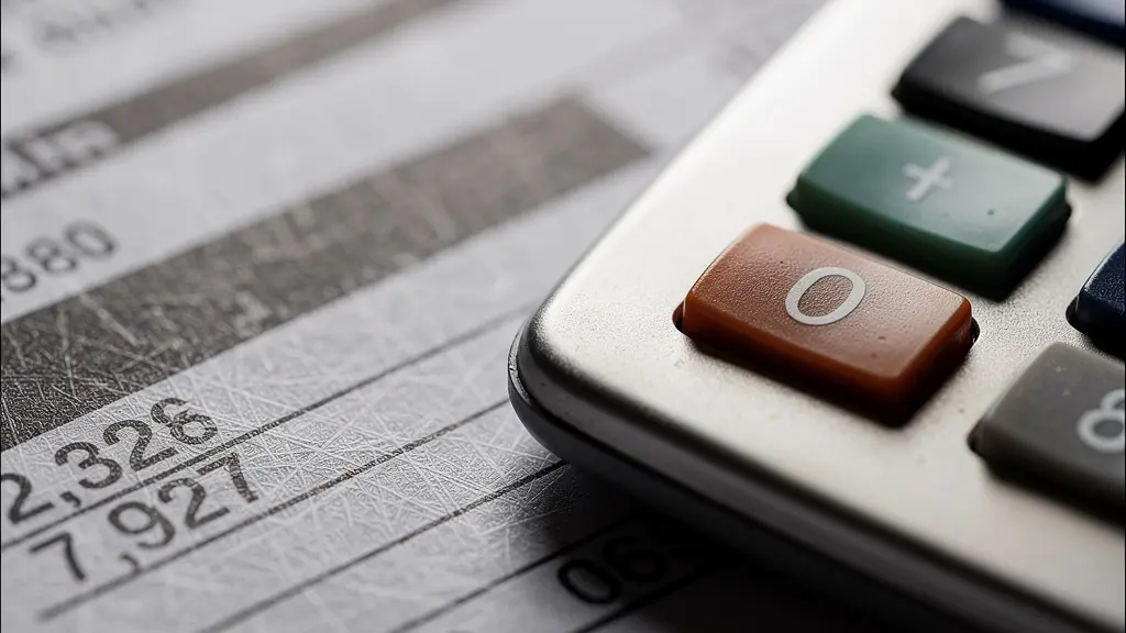 Documents fiscaux et calculatrice avec graphiques financiers en arrière-plan