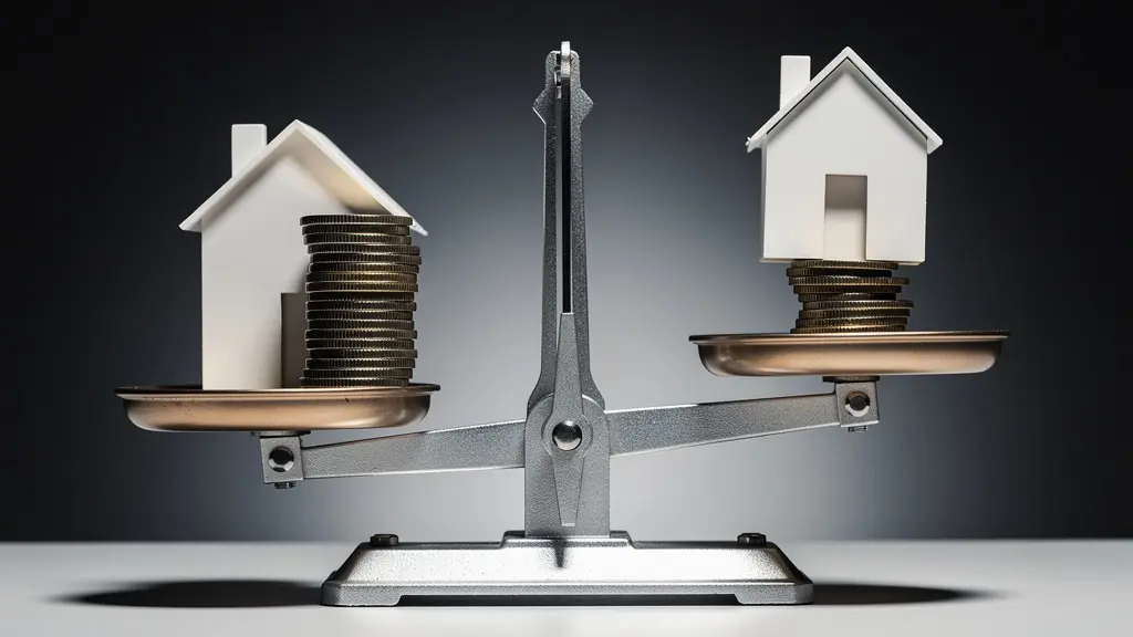Comparaison visuelle entre deux situations de financement immobilier avec taux différents