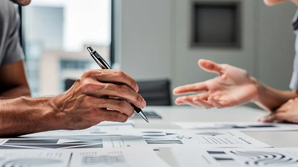 Scène de négociation immobilière avec documents d'offre sur bureau