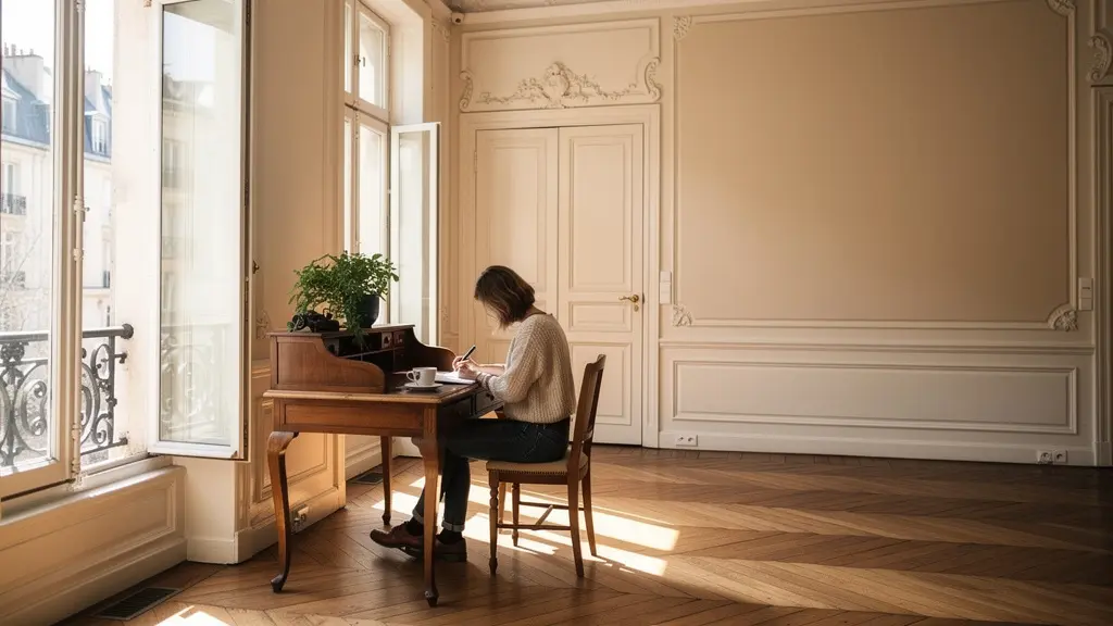 Personne rédigeant une lettre d'offre d'achat manuscrite à la lumière naturelle